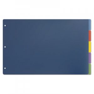 Cardinal 84250 Tabloid-Size Poly Index Divider, 5-Tab, Multicolor Colors CRD84250