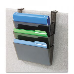 deflecto 73502RT Three-Pocket File Partition Set with Brackets, Letter, Smoke DEF73502RT