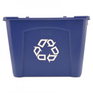 Rubbermaid Commercial 571473BE Stacking Recycle Bin, Rectangular, Polyethylene, 14gal, Blue RCP571473BE