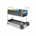 Safco 5239BL Scoot Mail Cart, One-Shelf, 22-1/2w x 39-1/2d x 40-3/4h, Black/Silver