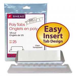 Smead 64600 Hanging File Tab/Insert, 1/5 Tab, 2 1/4 Inch, Clear Tab/White Insert, 25/Pack SMD64600