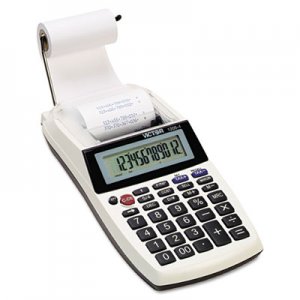 Victor VCT12054 1205-4 Palm/Desktop One-Color Printing Calculator, Black Print, 2 Lines/Sec 1205-4