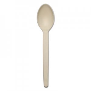 Conserve 10232 Corn Starch Cutlery, Spoon, White, 100/Pack BAU10232
