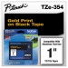 Brother P-Touch TZE354 TZe Standard Adhesive Laminated Labeling Tape, 1w, Gold on Black BRTTZE354