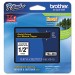 Brother P-Touch TZE334 TZe Standard Adhesive Laminated Labeling Tape, 1/2w, Gold on Black BRTTZE334