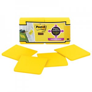 Post-it Notes Super Sticky F33012SSY Full Adhesive Notes, 3 x 3, Electric Yellow, 12/Pack MMMF33012SSY