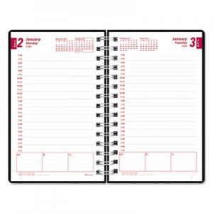 Brownline REDCB634VBLK DuraFlex Daily Planner, 5 x 8, Black, 2017 CB634V-BLK