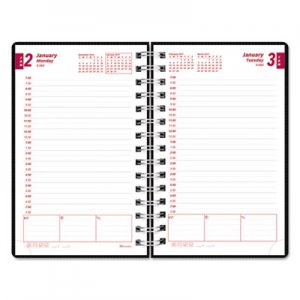 Brownline REDCB634VBLK DuraFlex Daily Planner, 5 x 8, Black, 2017 CB634V-BLK