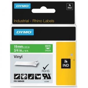 DYMO 1805420 White on Green Color Coded Label DYM1805420