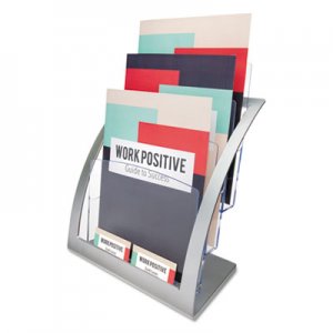 deflecto DEF693745 3-Tier Literature Holder, Leaflet Size, 11.25w x 6.94d x 13.31h, Silver