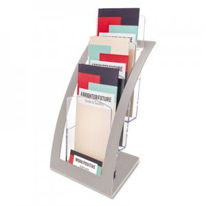 deflecto DEF693645 3-Tier Literature Holder, Leaflet Size, 6.75w x 6.94d x 13.31h, Silver