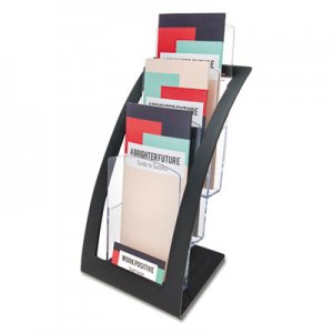 deflecto DEF693604 3-Tier Literature Holder, Leaflet Size, 6.75w x 6.94d x 13.31h, Black