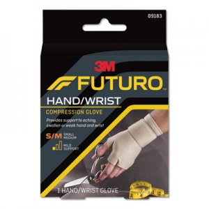 Futuro MMM09183EN Energizing Support Glove, Medium, Palm Size 7 1/2" - 8 1/2", Tan