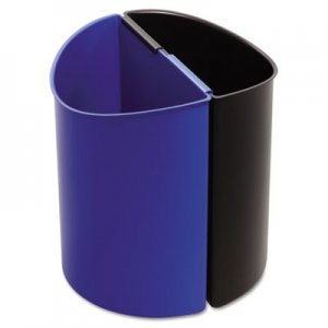 Safco SAF9928BB Desk-Side Recycling Receptacle, 7gal, Black and Blue