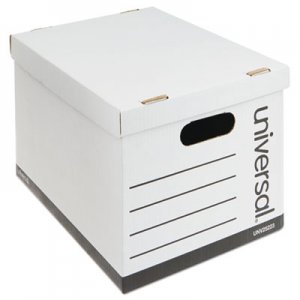 Universal UNV25223 Basic-Duty Economy Record Storage Boxes, Letter/Legal Files, 12" x 15" x 10", White, 10/Carton