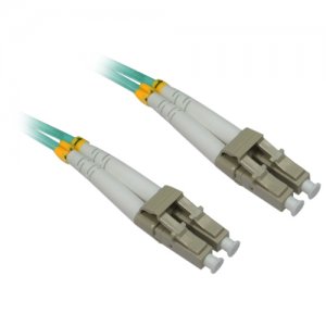 4XEM 4XFIBERLCLC3M 3M/10 Ft LC/LC MM Duplex Fiber 50/125 10Gbps "AQUA" PVC Patch Cable