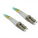 4XEM 4XFIBERLCLC15M 15M/49 Ft LC/LC MM Duplex Fiber 50/125 10Gbps "AQUA" PVC Patch Cable