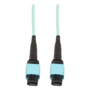 Tripp Lite N844-01M-12-P 1 Meter MTP / MPO Patch Cable, 12 Fiber, 40GbE Aqua OM3 Plenum