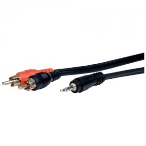 Comprehensive MPS-2PP-10ST Standard Series 3.5mm Stereo Mini Plug to 2 RCA Plugs Audio Cable 10ft