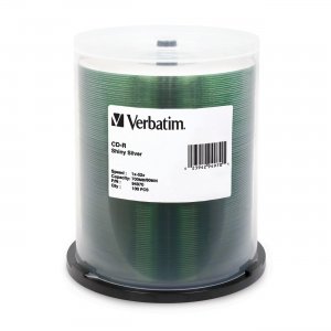 Verbatim 94970 CD-R 80MIN 700MB 52x Shiny Silver 100pk Spindle VER94970