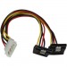 StarTech.com PYO2LP4LSATR 12in LP4 to 2x Right Angle Latching SATA Power Y Cable Adapter