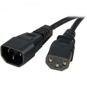 StarTech.com PXT100143 3 ft 14AWG Computer Power Cord Extension - C14 to C13 Power Cable