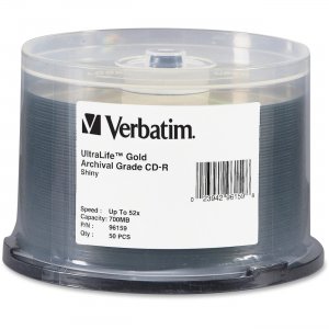 Verbatim 96159 UltraLife Gold Archival Grade CD-R 80MIN 700MB 52x 50pk Spindle VER96159