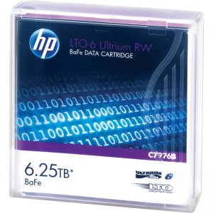 HP C7976B LTO-6 Ultrium 6.25 TB BaFe RW Data Cartridge