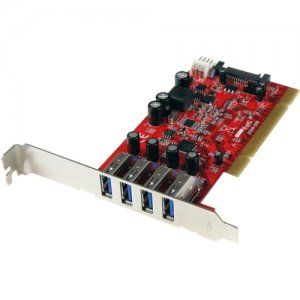 StarTech.com PCIUSB3S4 4 Port PCI SuperSpeed USB 3.0 Adapter Card with SATA/SP4 Power