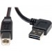 Tripp Lite UR022-003-RA Universal Reversible USB 2.0 Right Angle A-Male to B-Male Device Cable - 3ft