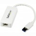 StarTech.com USB31000SPTW USB 3.0 to Gigabit Ethernet Adapter NIC w/ USB Port - White