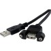 StarTech.com USBPNLAFAM3 3 ft Panel Mount USB Cable A to A - F/M