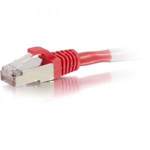 C2G 00850 9ft Cat6 Snagless Shielded (STP) Network Patch Cable - Red