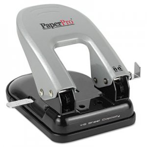 PaperPro 2340 inDULGE Two-Hole Punch, 40-Sheet Capacity, Black/Silver ACI2340