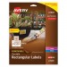 Avery 22828 Removable Rectangle Labels w/TrueBlock Technology, 1 1/4 x 1 3/4, Glossy, 256/PK AVE22828