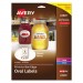 Avery 22820 Oval Print-to-the-Edge Labels, 2 x 3 1/3, White, 80/Pack AVE22820