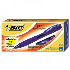 BIC BU311BE BU3 Retractable Ballpoint Pen, Bold, 1.0mm, Blue, Dozen BICBU311BE