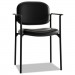 basyx VL616SB11 VL616 Series Stacking Guest Chair with Arms, Black Leather BSXVL616SB11