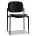basyx VL606SB11 VL606 Series Stacking Armless Guest Chair, Black Leather BSXVL606SB11