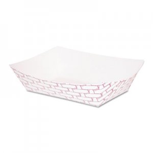 Boardwalk BWK30LAG100 Paper Food Baskets, 1 lb Capacity, Red/White, 1000/Carton