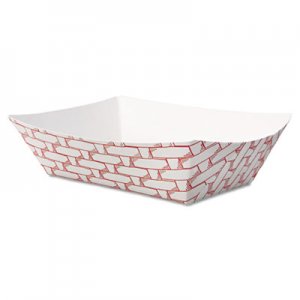 Boardwalk BWK30LAG050 Paper Food Baskets, 1/2 lb Capacity, Red/White, 1000/Carton