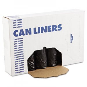 Boardwalk BWK4347H Low-Density Waste Can Liners, 56 gal, 0.6 mil, 43" x 47", Black, 100/Carton