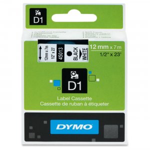 DYMO 45013 Black on White D1 Label Tape DYM45013