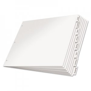 Cardinal 84815 Paper Insertable Dividers, 8-Tab, 11 x 17, White Paper/Clear Tabs CRD84815