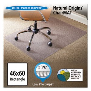 ES Robbins 141052 Natural Origins Chair Mat for Carpet, 46 x 60, Clear ESR141052