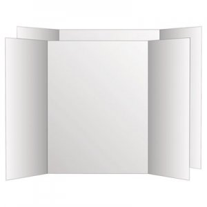 Eco Brites 26790 Two Cool Tri-Fold Poster Board, 36 x 48, White/White, 6/Carton GEO26790