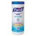 PURELL GOJ911112CT Premoistened Hand Sanitizing Wipes, 5.78" x 7", 100/Canister, 12 Canisters/CT