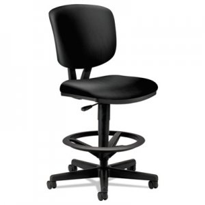 HON 5705SB11T Volt Series Adjustable Task Stool, Black Leather HON5705SB11T