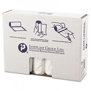 Inteplast Group IBSS404814N High-Density Can Liner, 40 x 48, 45gal, 14mic, Clear, 25/Roll, 10 Rolls/Carton