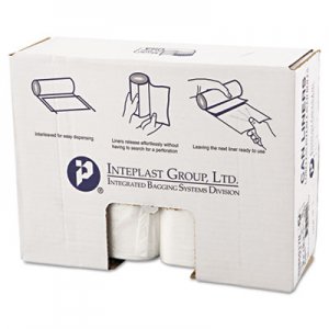 Inteplast Group IBSS386017N High-Density Can Liner, 38 x 60, 60gal, 17mic, Clear, 25/Roll, 8 Rolls/Carton